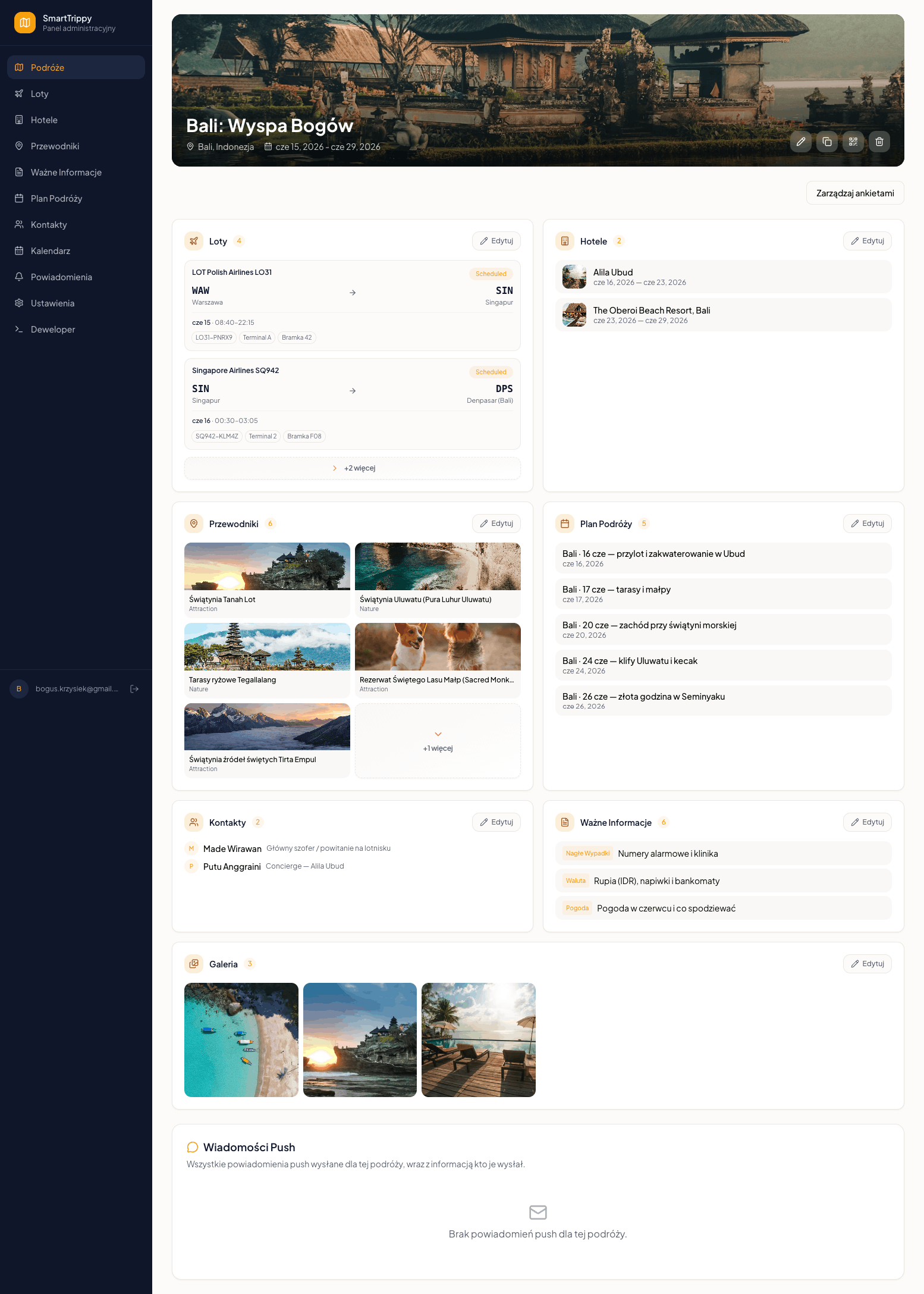 Smart Trippy admin panel