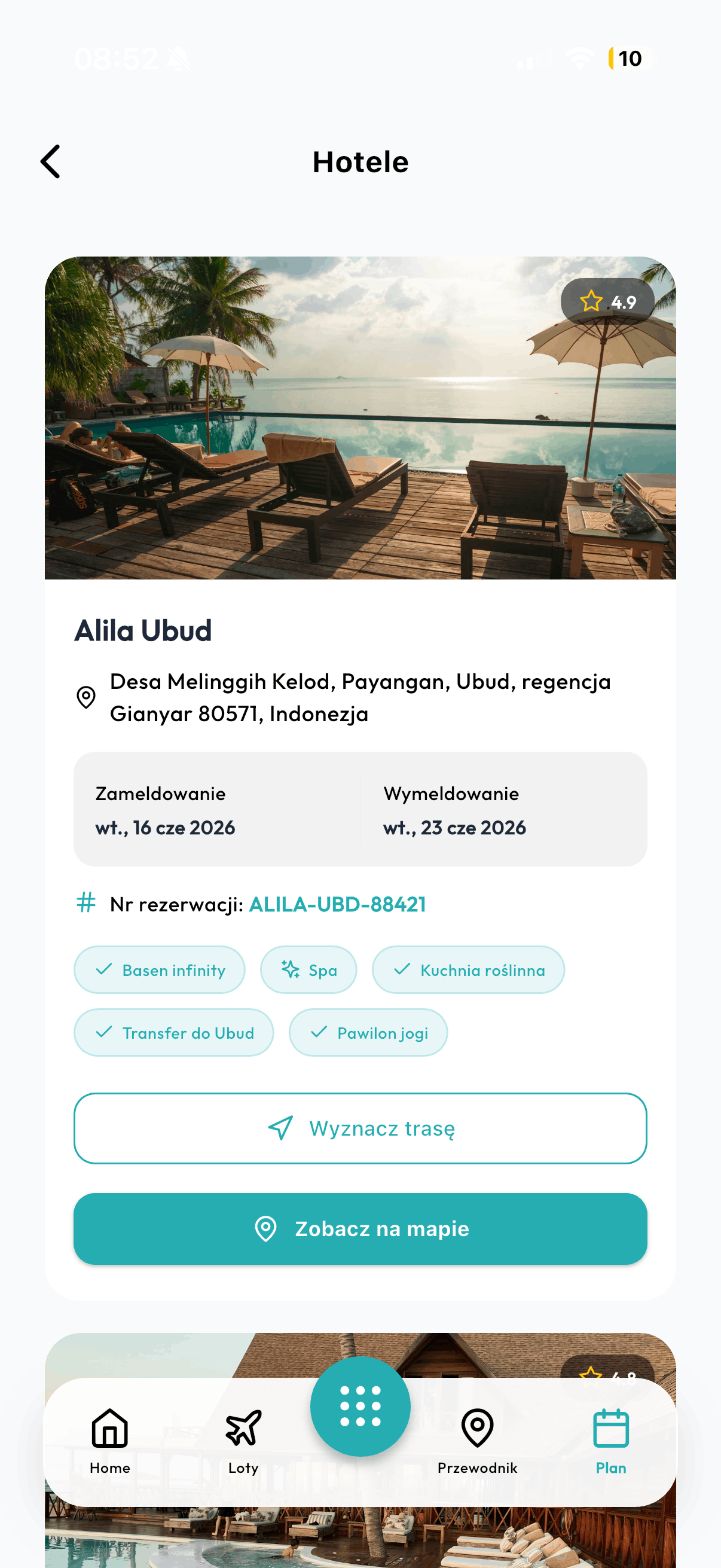 Smart Trippy app — Szczegóły zakwaterowania