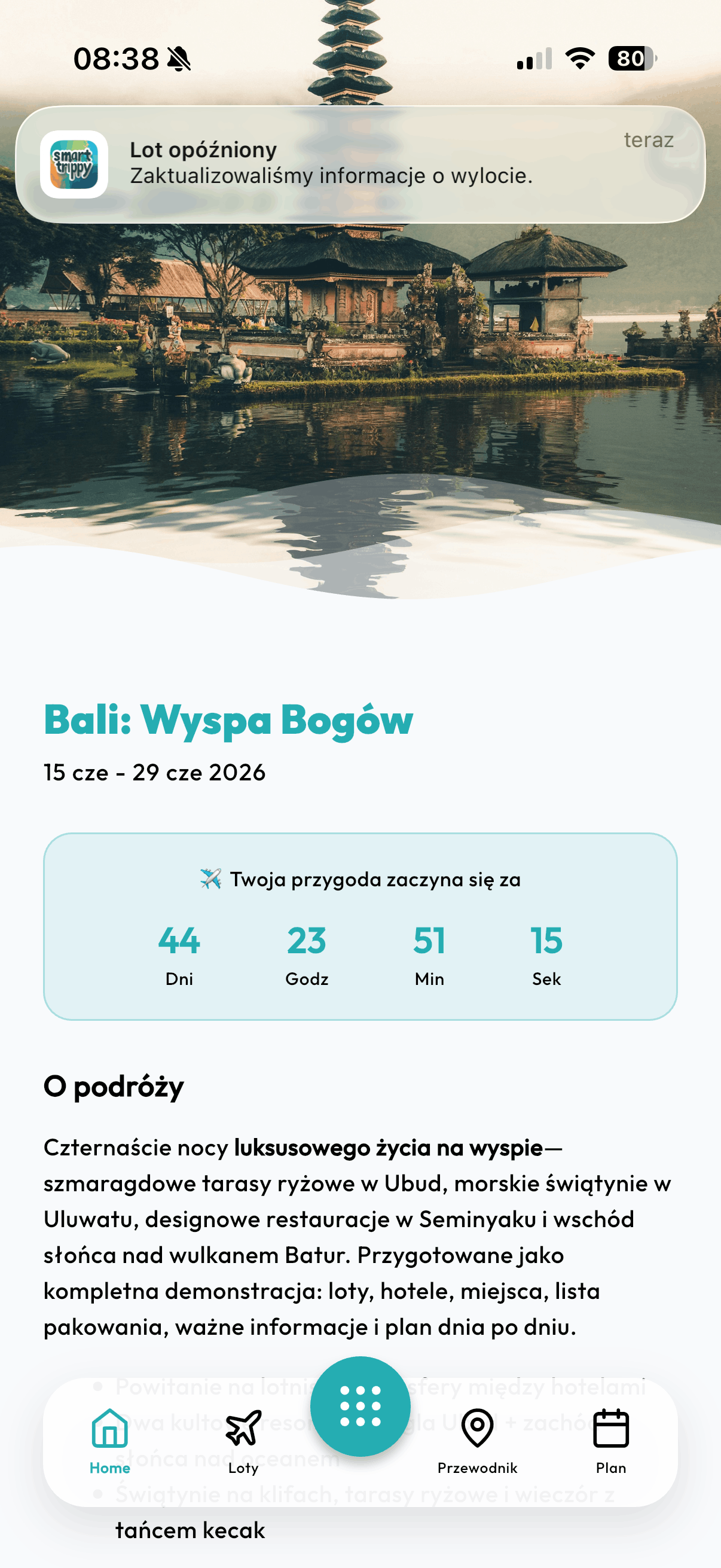 Smart Trippy app — flights