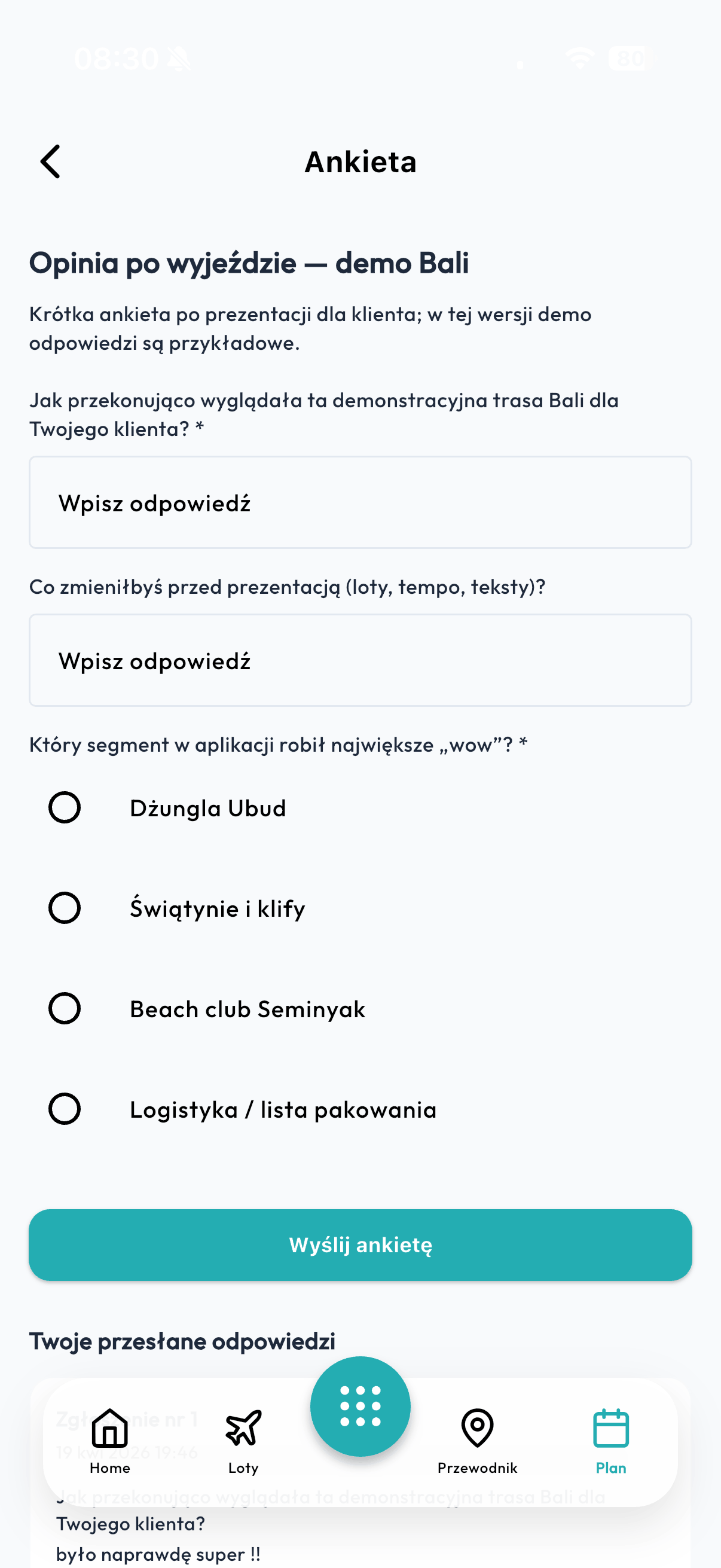 Smart Trippy app — Ankiety i opinie